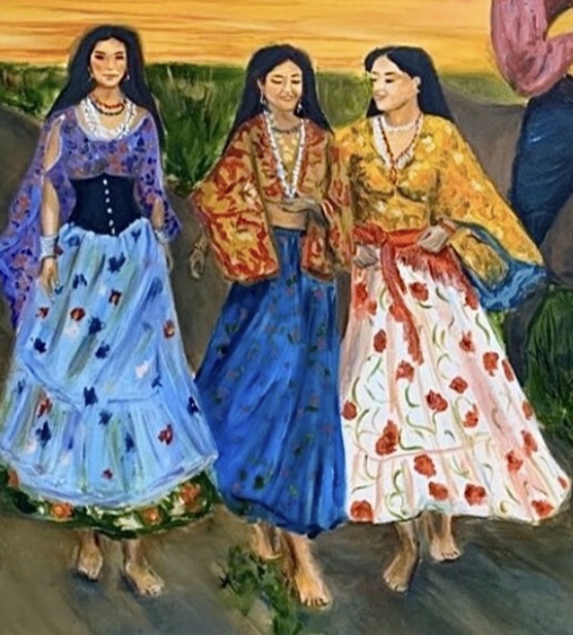 Detail of Gypsies in the Field featuring the rider and horse